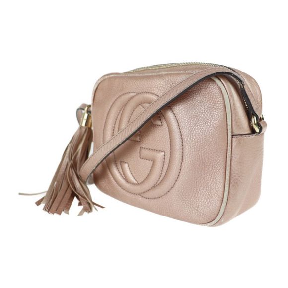 Gucci Soho Shoulder Bag Leather Pink Tassel - Picture 2 of 9